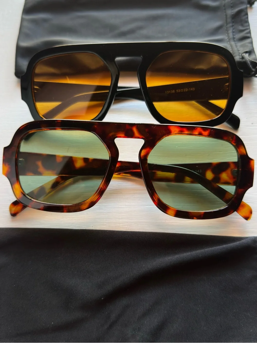 2 Pack — Trendy Square Aviator Sunglasses